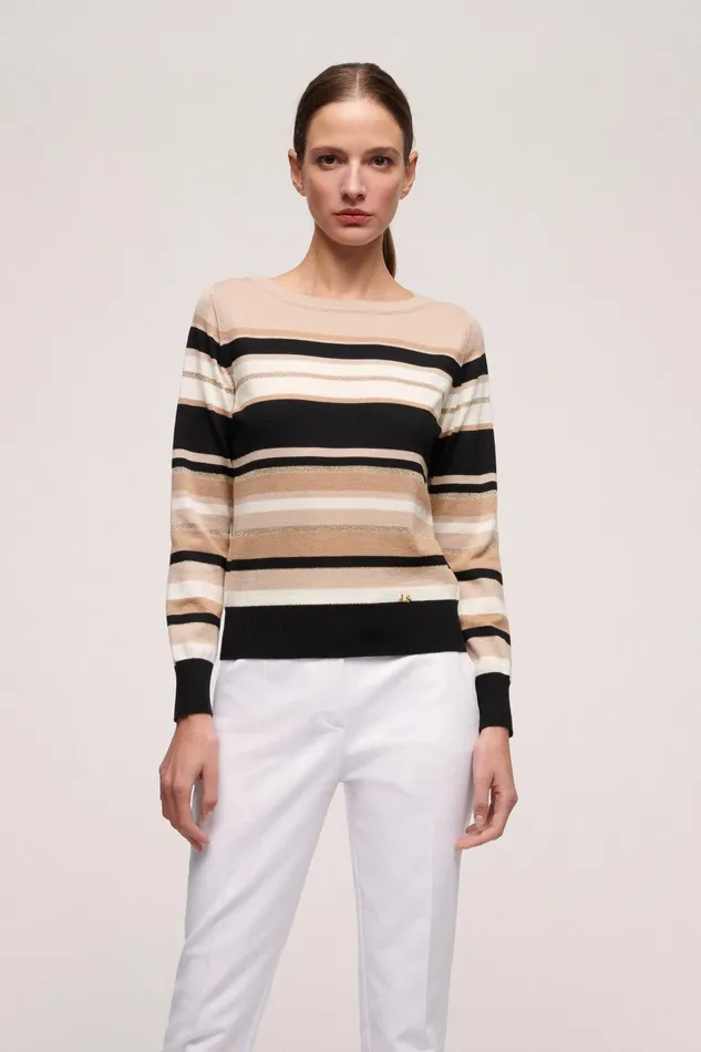 Luisa Spagnoli Knitwear Macchietta Blackbeige 8211 Women Luisa Spagnoli Knitwear Macchietta Blackbeige 8211 Women