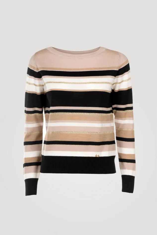 Luisa Spagnoli Knitwear Macchietta Blackbeige 8211 Women Luisa Spagnoli Knitwear Macchietta Blackbeige 8211 Women