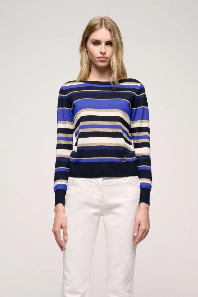 Luisa Spagnoli Knitwear Maliziosa Blue Bluette 8211 Women Luisa Spagnoli Knitwear Maliziosa Blue Bluette 8211 Women