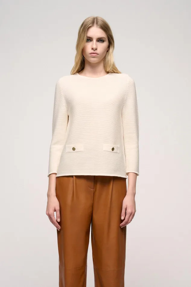 Luisa Spagnoli Knitwear Miliaria Cream 8211 Women