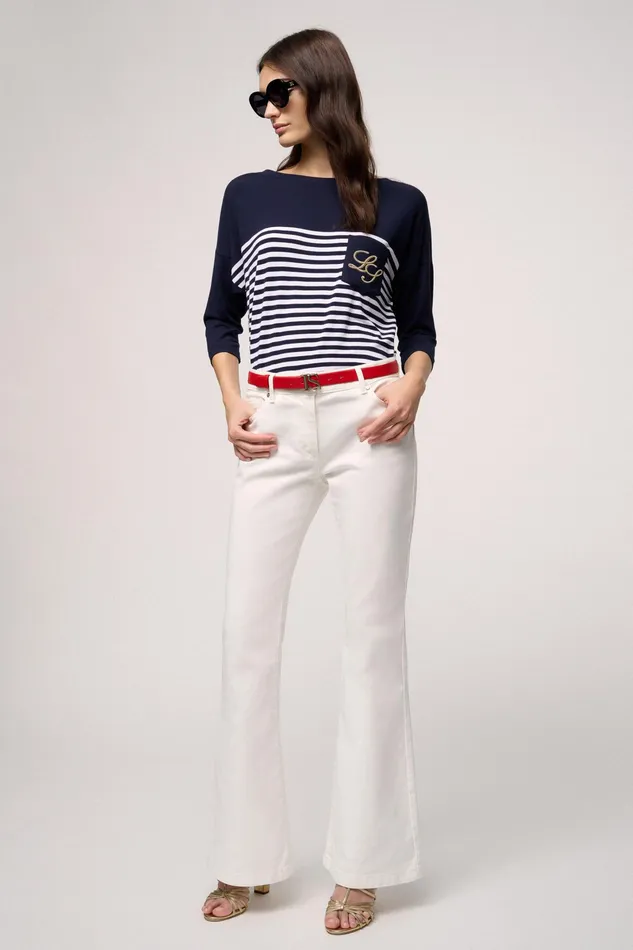 Luisa Spagnoli Tops And TShirts Brandina Bluewhite 8211 Women Luisa Spagnoli Tops And TShirts Brandina Bluewhite 8211 Women