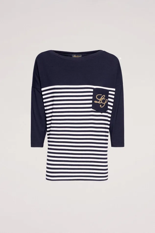 Luisa Spagnoli Tops And TShirts Brandina Bluewhite 8211 Women Luisa Spagnoli Tops And TShirts Brandina Bluewhite 8211 Women
