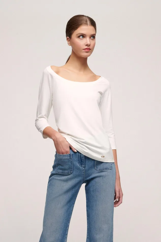 Luisa Spagnoli Tops And TShirts Bughi Cream 8211 Women