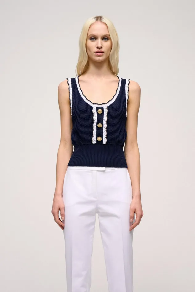 Luisa Spagnoli Tops And TShirts Chinino Bluewhiteyellow 8211 Women Luisa Spagnoli Tops And TShirts Chinino Bluewhiteyellow 8211 Women