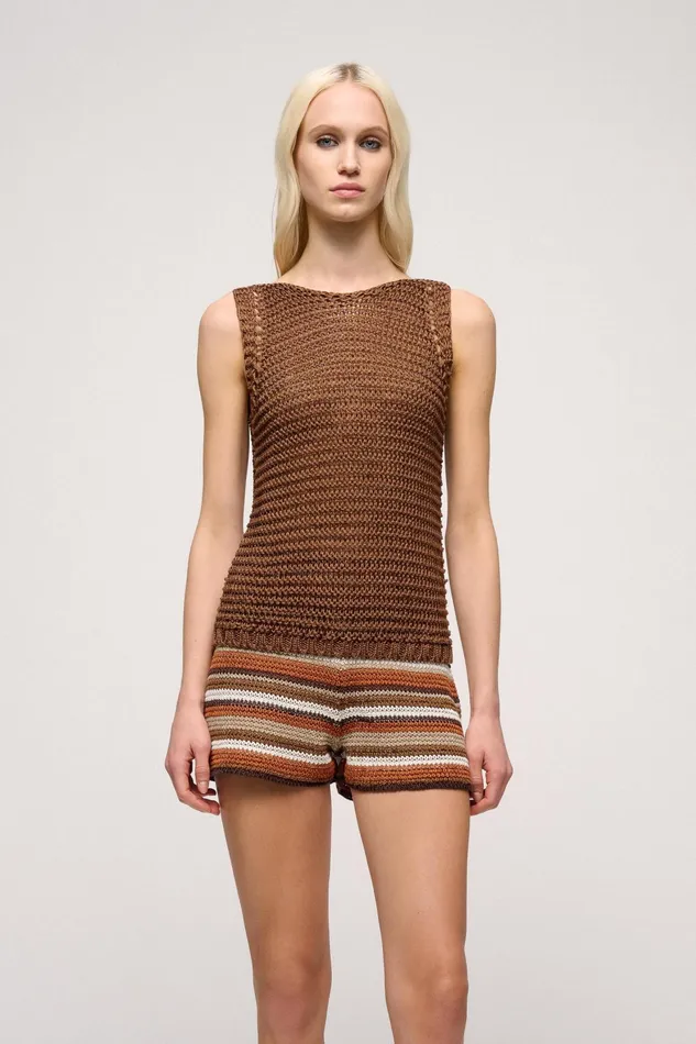 Luisa Spagnoli Tops And TShirts Collare Tobacco 8211 Women