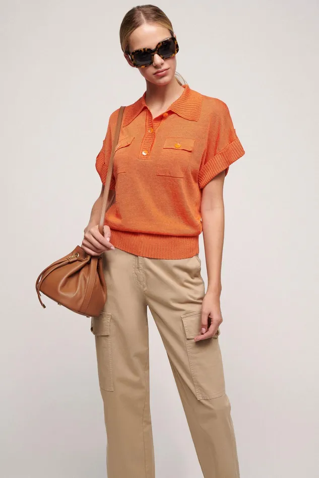 Luisa Spagnoli Tops And TShirts Concetta Orange 8211 Women Luisa Spagnoli Tops And TShirts Concetta Orange 8211 Women