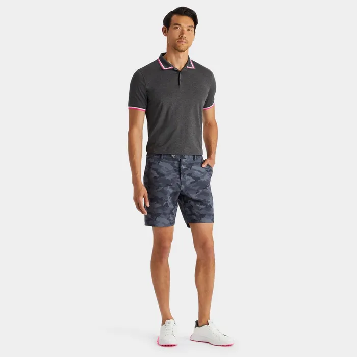 Mlange Banded Sleeve Tech Jersey Polo Charcoal Heather Grey Men GFORE Tops