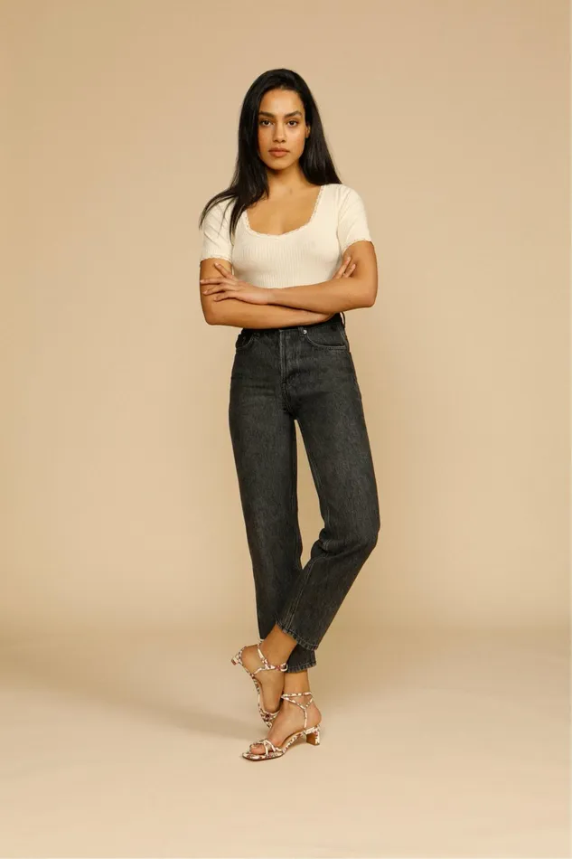 MARAIS Jeans Noir Double Stone Women Rouje Pants
