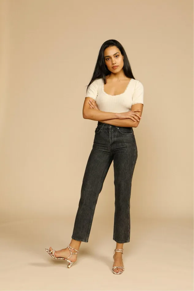 MARAIS Jeans Noir Double Stone Women Rouje Pants