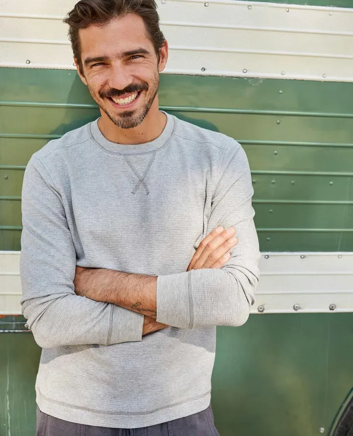 Men039s Framer II Long Sleeve Crew Heather Grey ToadandCo TShirts