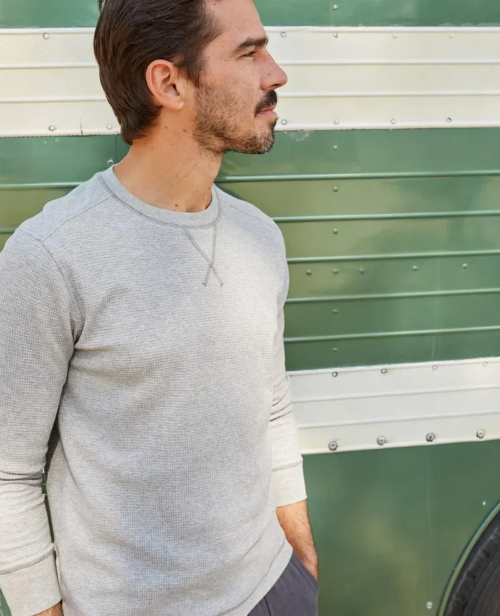 Men039s Framer II Long Sleeve Crew Heather Grey ToadandCo TShirts