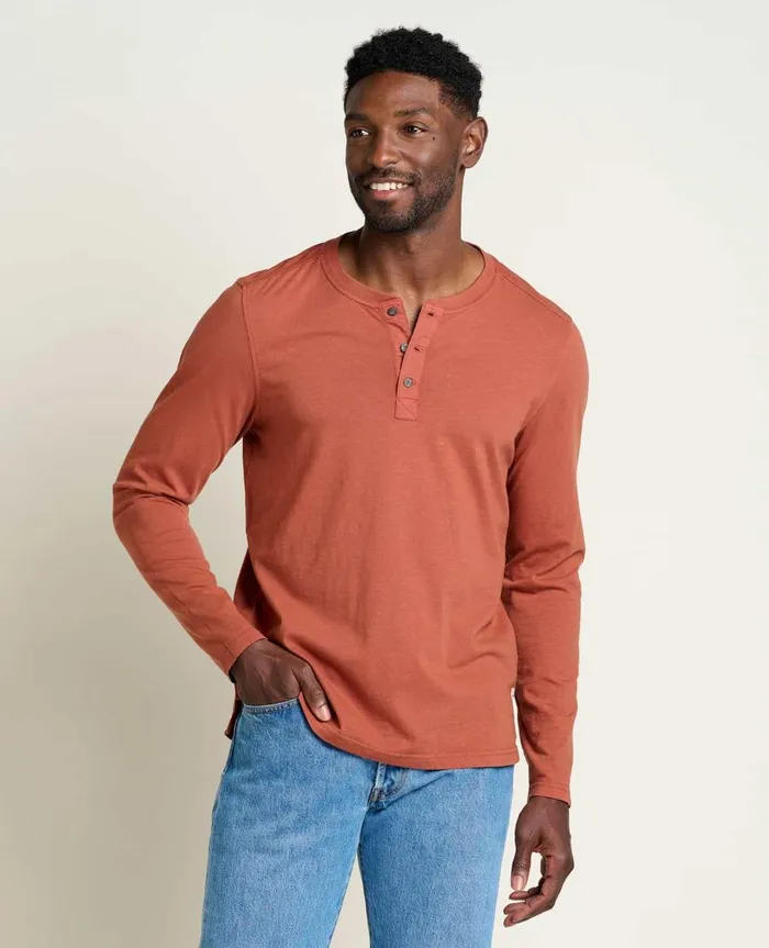 Men039s Men039s Primo Long Sleeve Henley Cinnamon ToadandCo Shirts