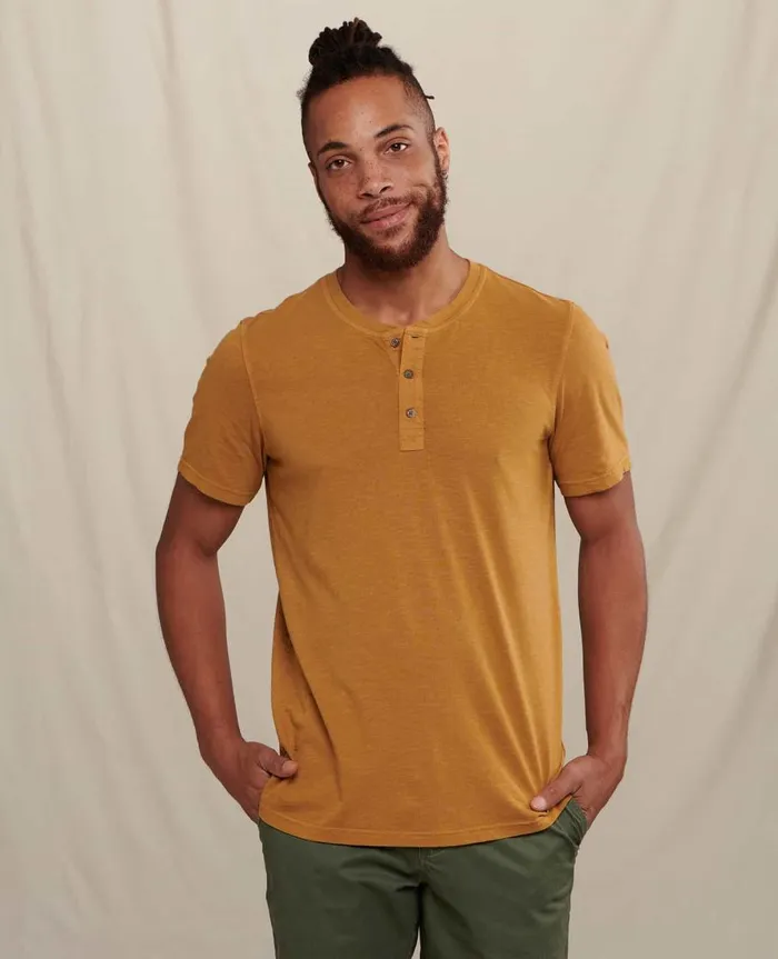 Men039s Men039s Primo Short Sleeve Henley Kelp ToadandCo TShirts