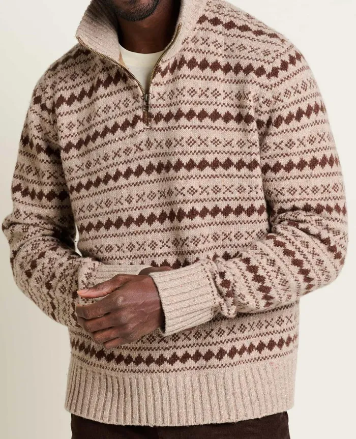 Men039s Men039s Wilde 14 Zip Sweater Honey Brown ToadandCo Sweaters