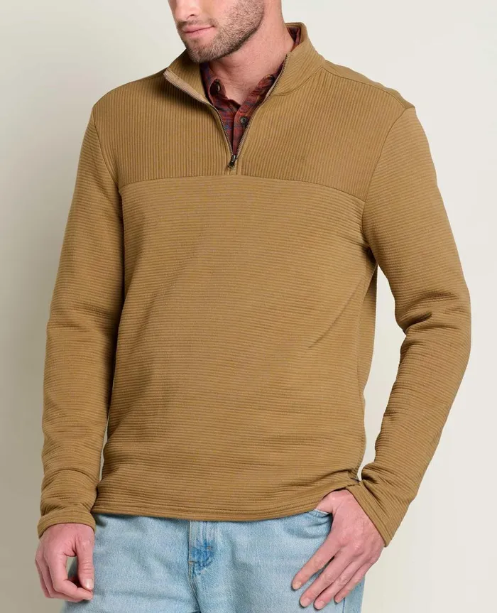 Men039s Moonwake 14 Zip Pullover Honey Brown ToadandCo Jackets and Layers