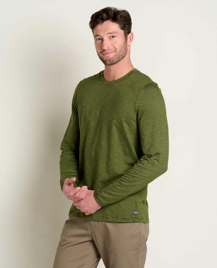 Men039s Tempo Long Sleeve Crew Chive ToadandCo TShirts