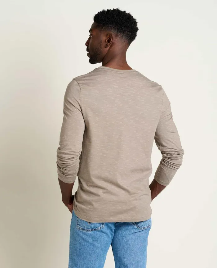 Men039s Tempo Long Sleeve Crew Dark Chino ToadandCo TShirts