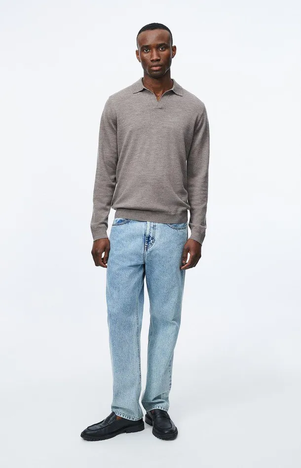Men A Day039s March Knitwear Manol Open Collar Merino Polo Men A Day039s March Knitwear Manol Open Collar Merino Polo