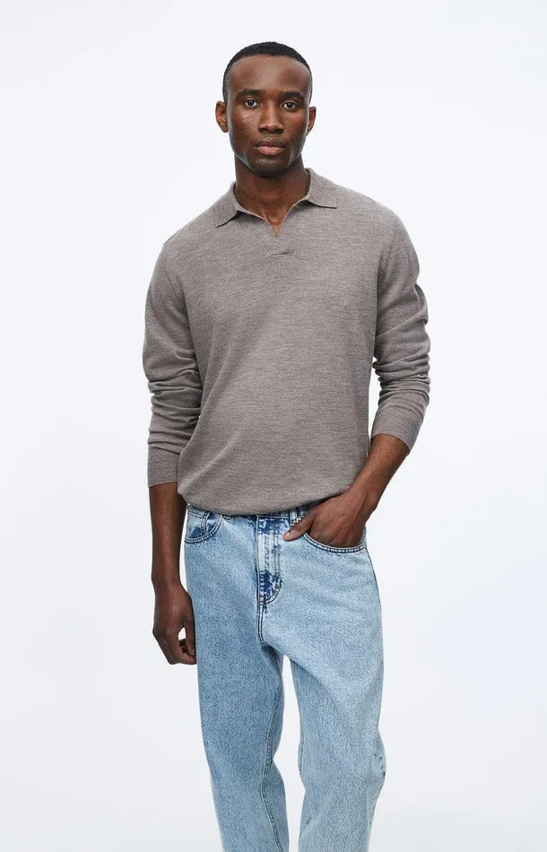 Men A Day039s March Knitwear Manol Open Collar Merino Polo Men A Day039s March Knitwear Manol Open Collar Merino Polo