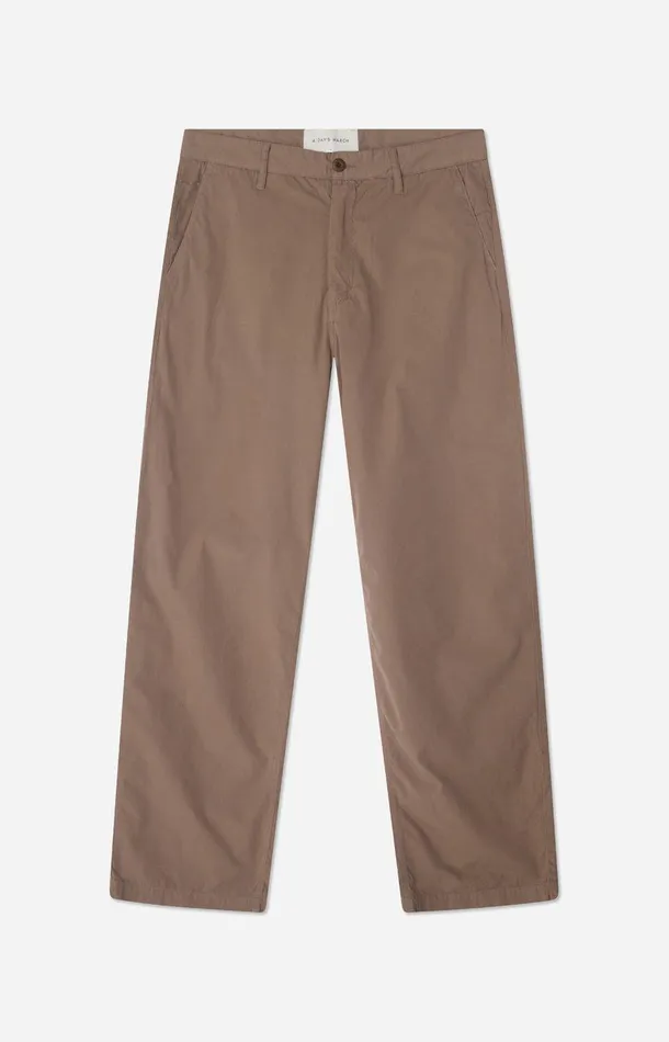 Men A Day039s March Trousers Redwood Light Cotton Trousers