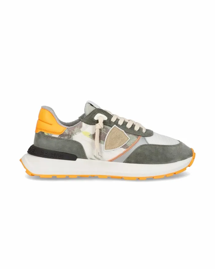 Men Antibes Sneakers GreenOrange Shoes Paris Philippe Model Paris Running