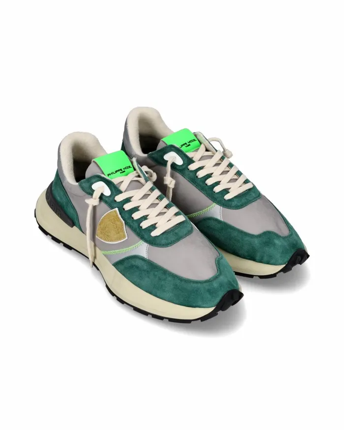 Men Antibes Sneakers Green Shoes Man Paris Philippe Model Paris Running