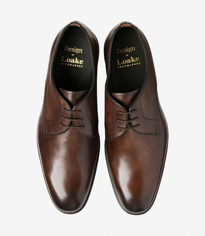 Men Atherton Dark Brown Loake Plain Ties Men Atherton Dark Brown Loake Plain Ties