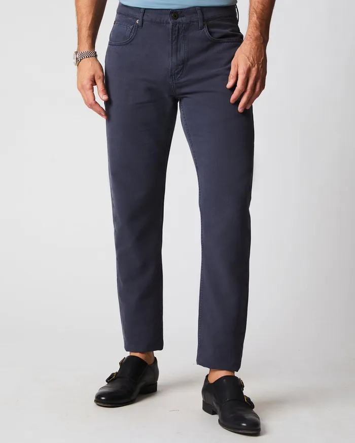Men Bottoms Billy Reid Cotton Linen 5 Pocket Pant Carbon Blue