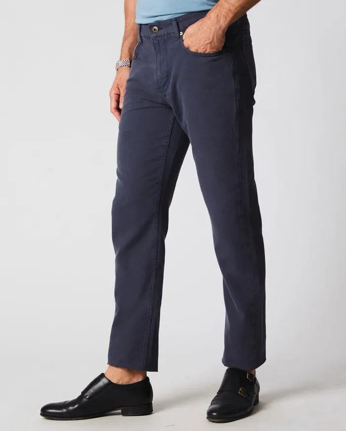 Men Bottoms Billy Reid Cotton Linen 5 Pocket Pant Carbon Blue