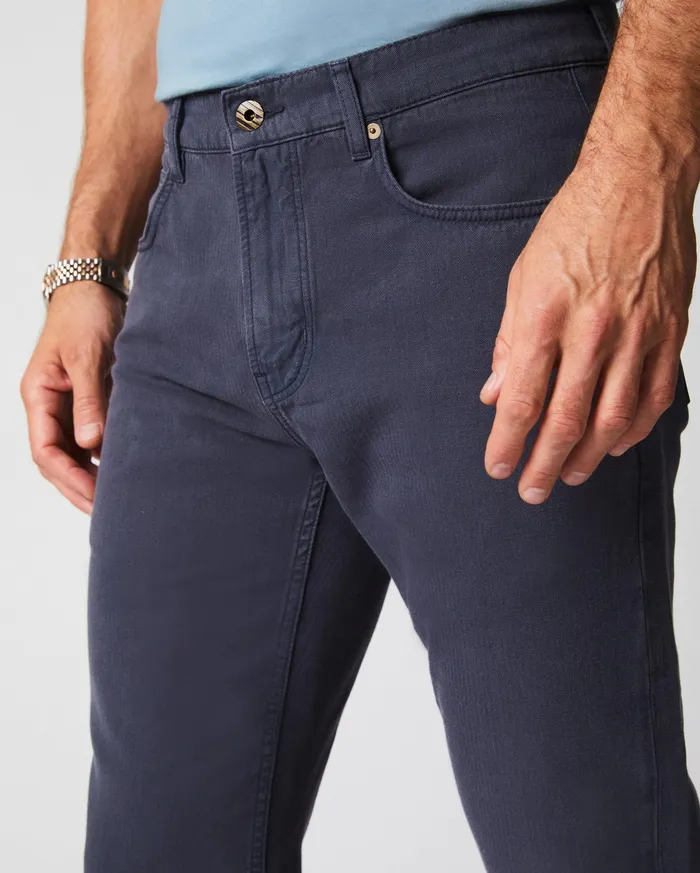 Men Bottoms Billy Reid Cotton Linen 5 Pocket Pant Carbon Blue