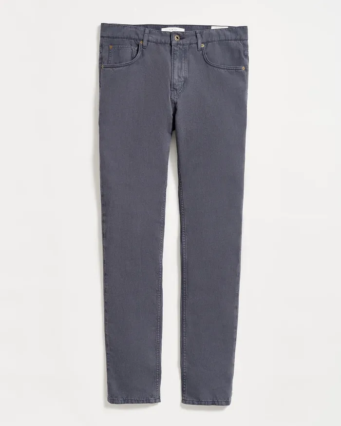 Men Bottoms Billy Reid Cotton Linen 5 Pocket Pant Carbon Blue