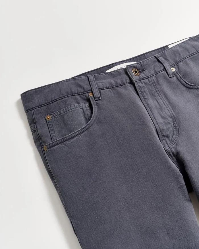 Men Bottoms Billy Reid Cotton Linen 5 Pocket Pant Carbon Blue