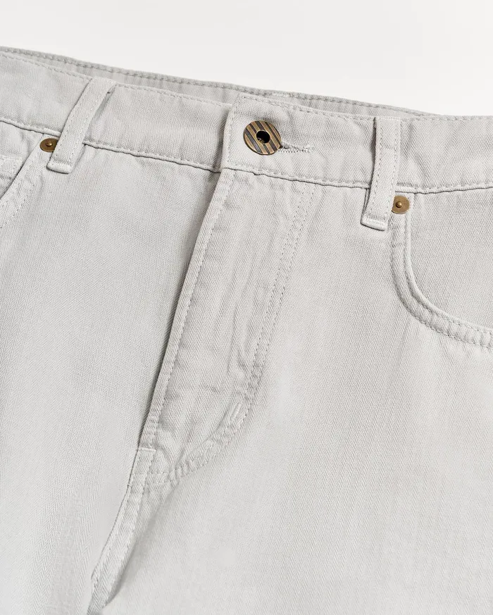 Men Bottoms Billy Reid Cotton Linen 5 Pocket Pant Quarry