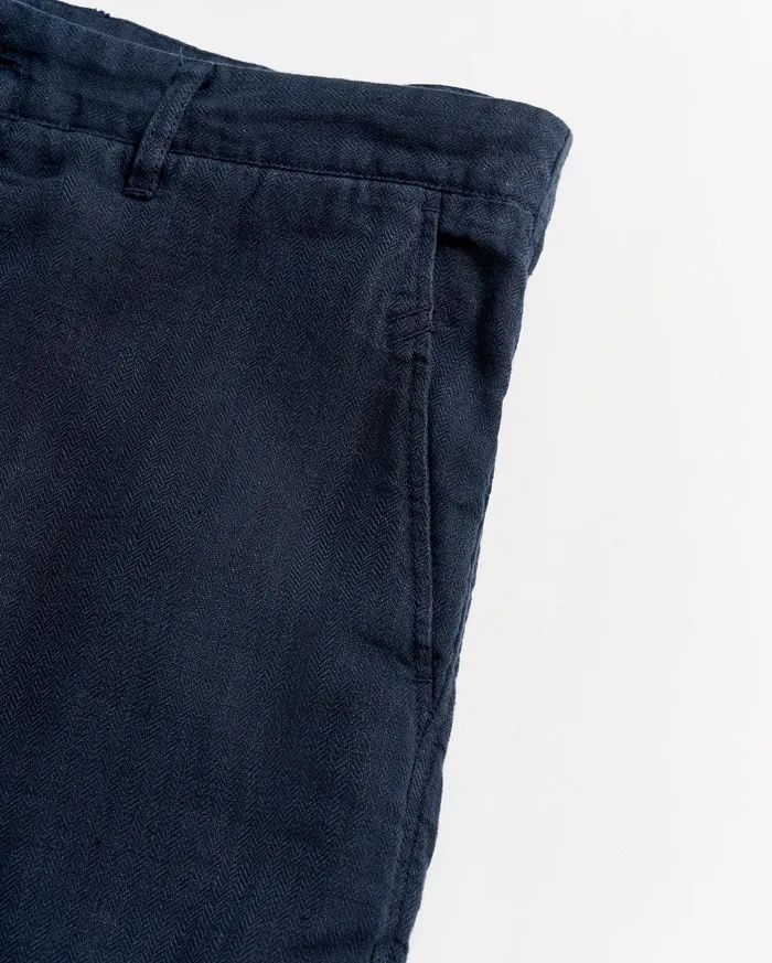 Men Bottoms Billy Reid Linen Moore Short Carbon Blue