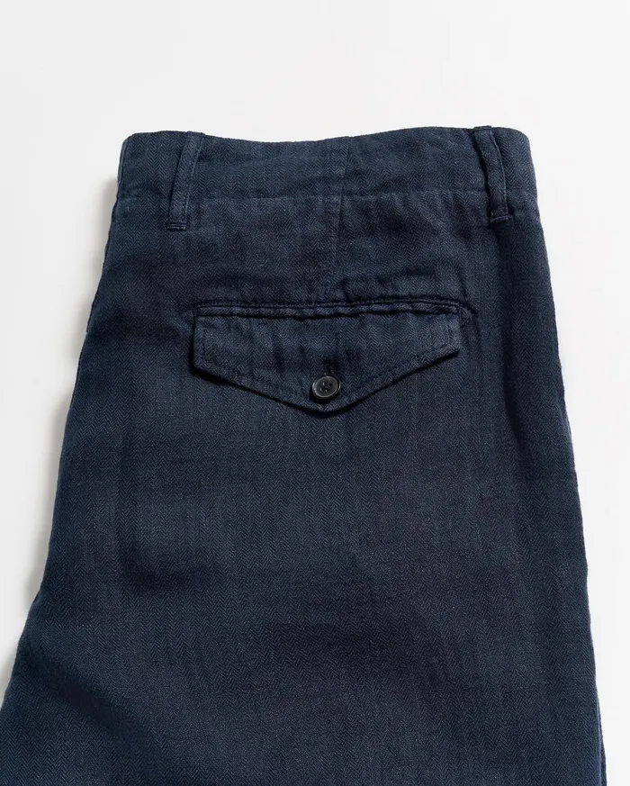 Men Bottoms Billy Reid Linen Moore Short Carbon Blue