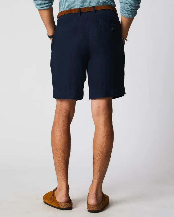 Men Bottoms Billy Reid Linen Moore Short Carbon Blue