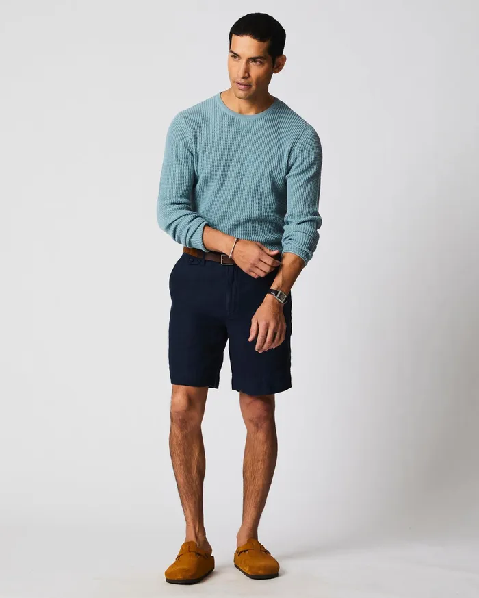 Men Bottoms Billy Reid Linen Moore Short Carbon Blue