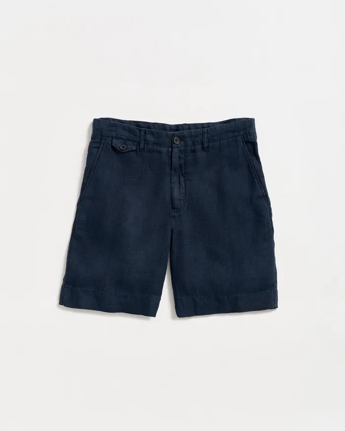 Men Bottoms Billy Reid Linen Moore Short Carbon Blue