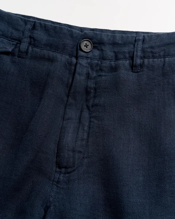Men Bottoms Billy Reid Linen Moore Short Carbon Blue