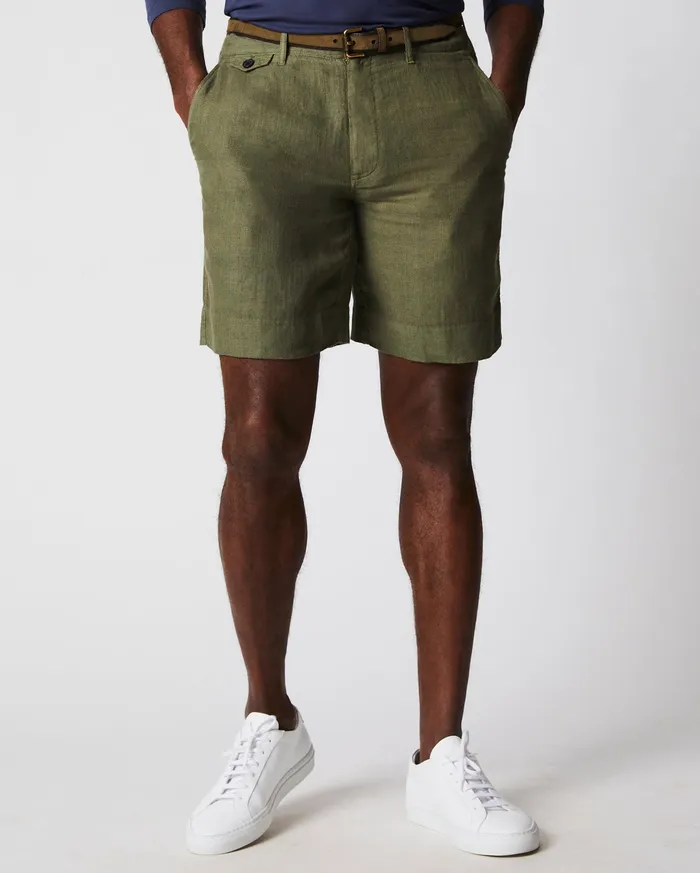 Men Bottoms Billy Reid Linen Moore Short Olive