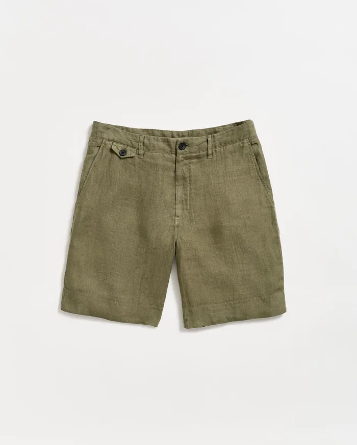 Men Bottoms Billy Reid Linen Moore Short Olive