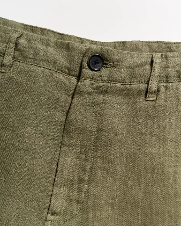 Men Bottoms Billy Reid Linen Moore Short Olive