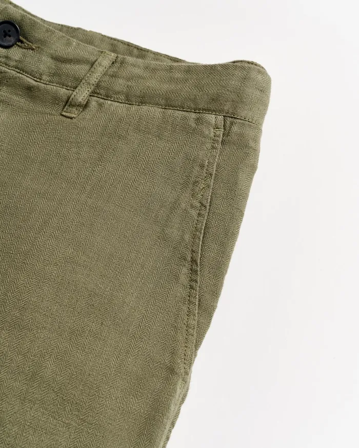 Men Bottoms Billy Reid Linen Moore Short Olive
