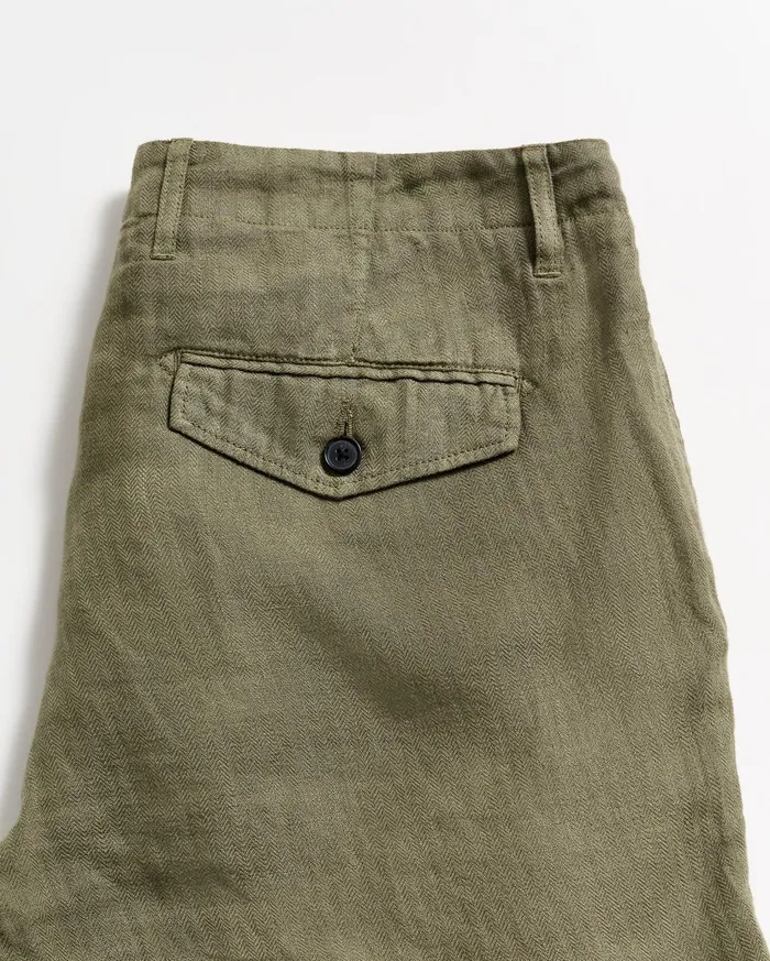 Men Bottoms Billy Reid Linen Moore Short Olive