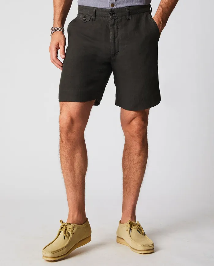Men Bottoms Billy Reid Linen Moore Short Steel Grey