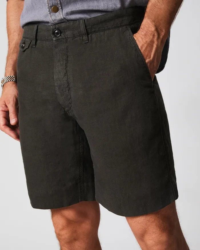 Men Bottoms Billy Reid Linen Moore Short Steel Grey