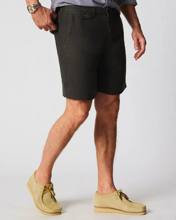 Men Bottoms Billy Reid Linen Moore Short Steel Grey