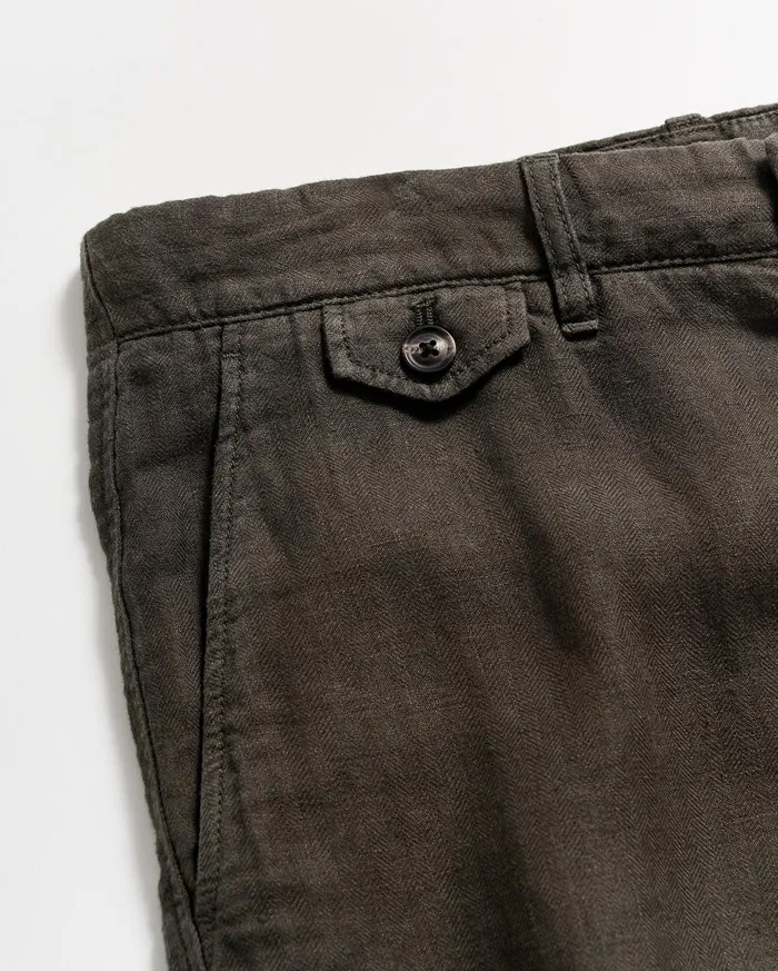 Men Bottoms Billy Reid Linen Moore Short Steel Grey