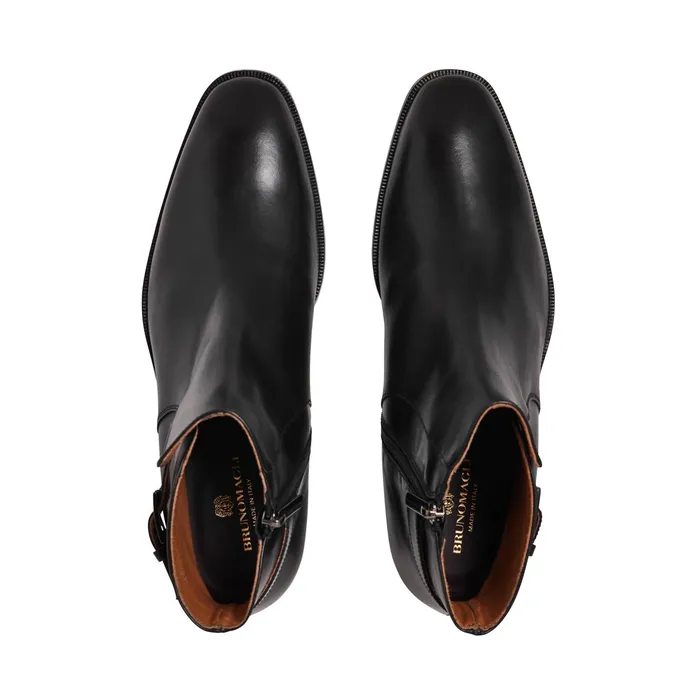 Men Bruno Magli Boots Angiolini Leather Dress Boot 8211 Black