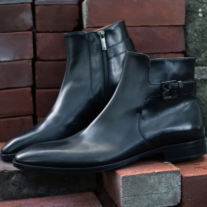 Men Bruno Magli Boots Angiolini Leather Dress Boot 8211 Black